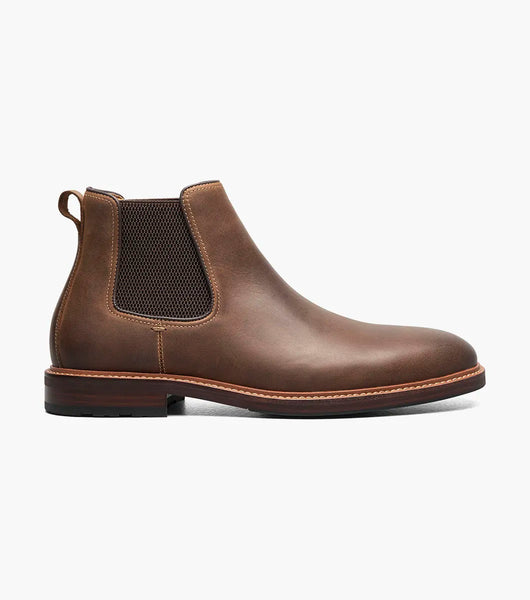 Florsheim Men's Anthem Plain Toe Chelsea Boot Wide 2E, Brown