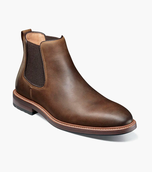 Florsheim Men's Anthem Plain Toe Chelsea Boot Wide 2E, Brown