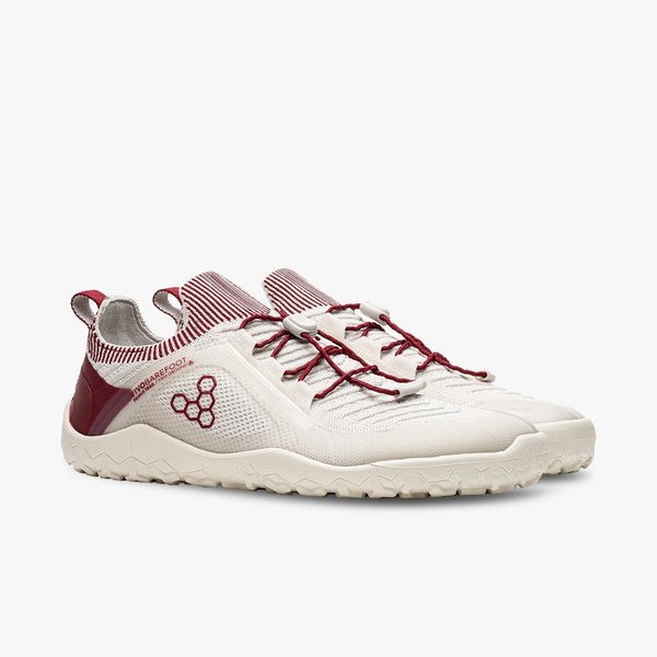 Vivo Barefoot Women's Primus Trail Knit FG, Limestone/ red rumba