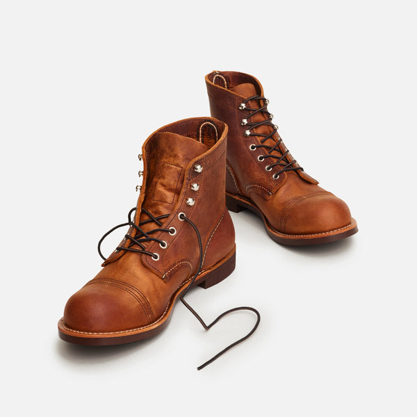 Red Wing Men's Iron Ranger 6-inch boot Regular width in rough&tough leather, Copper