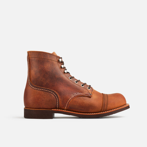 Red Wing Men's Iron Ranger 6-inch boot Regular width in rough&tough leather, Copper