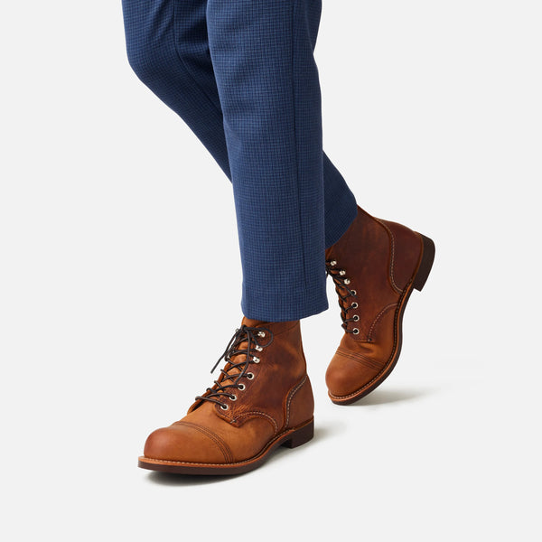 Red Wing Men's Iron Ranger 6-inch boot Regular width in rough&tough leather, Copper