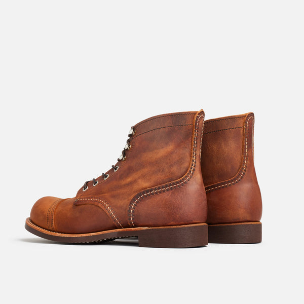 Red Wing Men's Iron Ranger 6-inch boot Regular width in rough&tough leather, Copper