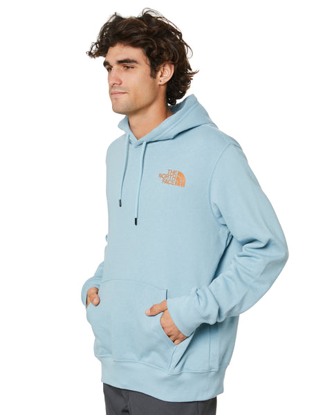 The North Face Men's New Sleeve Hit Hoodie Tourmaline Blue